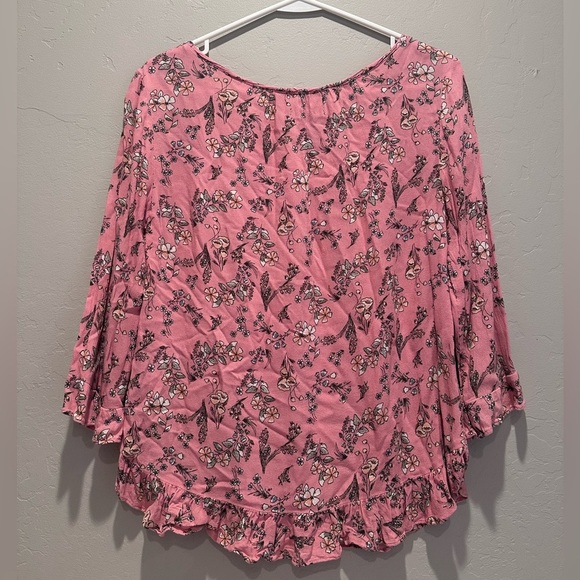 Gap Pink Floral Ruffled Blouse Top Size XS - Picture 3 of 5